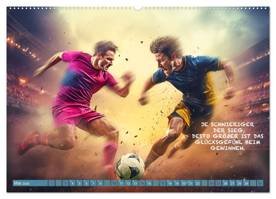 Fußball und tolle Sprüche (CALVENDO Premium Wandkalender 2026)