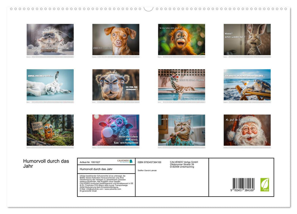Humorvoll durch das Jahr (CALVENDO Premium Wandkalender 2026)