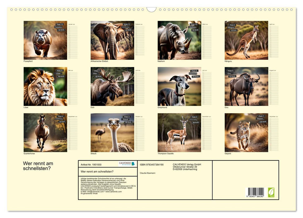 Wer rennt am schnellsten? (CALVENDO Wandkalender 2026)