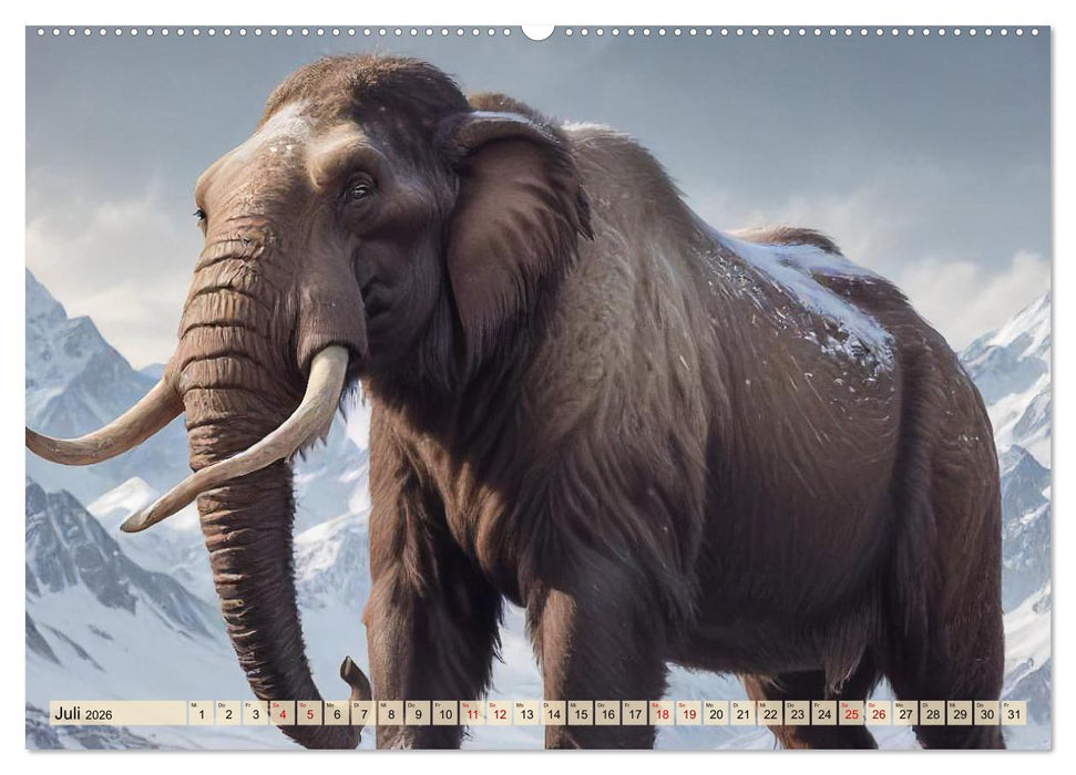 Riesen der Eiszeit – Ein Jahr voller Mammut Momente (CALVENDO Premium Wandkalender 2026)