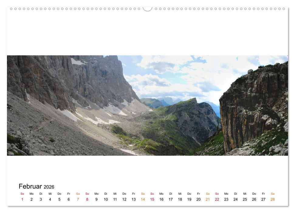 Der Dolomiten Höhenweg EINS in Panoramabildern (CALVENDO Premium Wandkalender 2026)