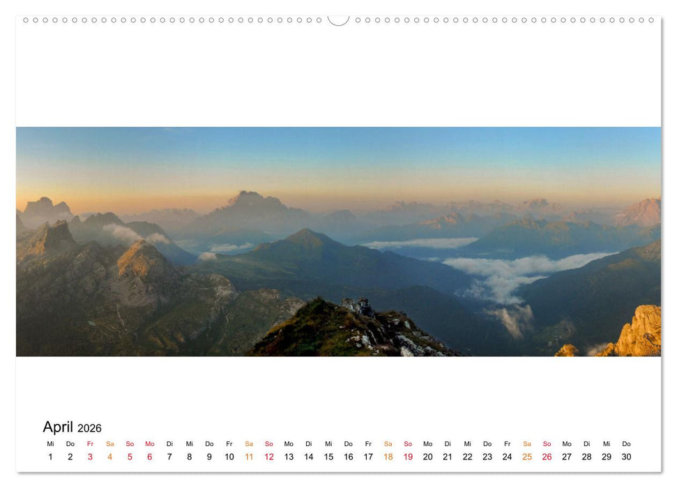 Der Dolomiten Höhenweg EINS in Panoramabildern (CALVENDO Premium Wandkalender 2026)