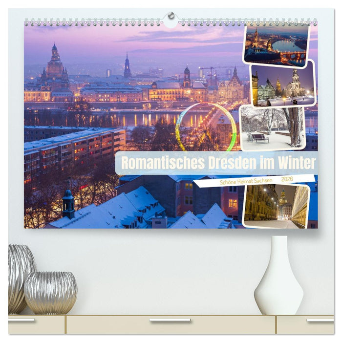 Romantisches Dresden im Winter (CALVENDO Premium Wandkalender 2026)