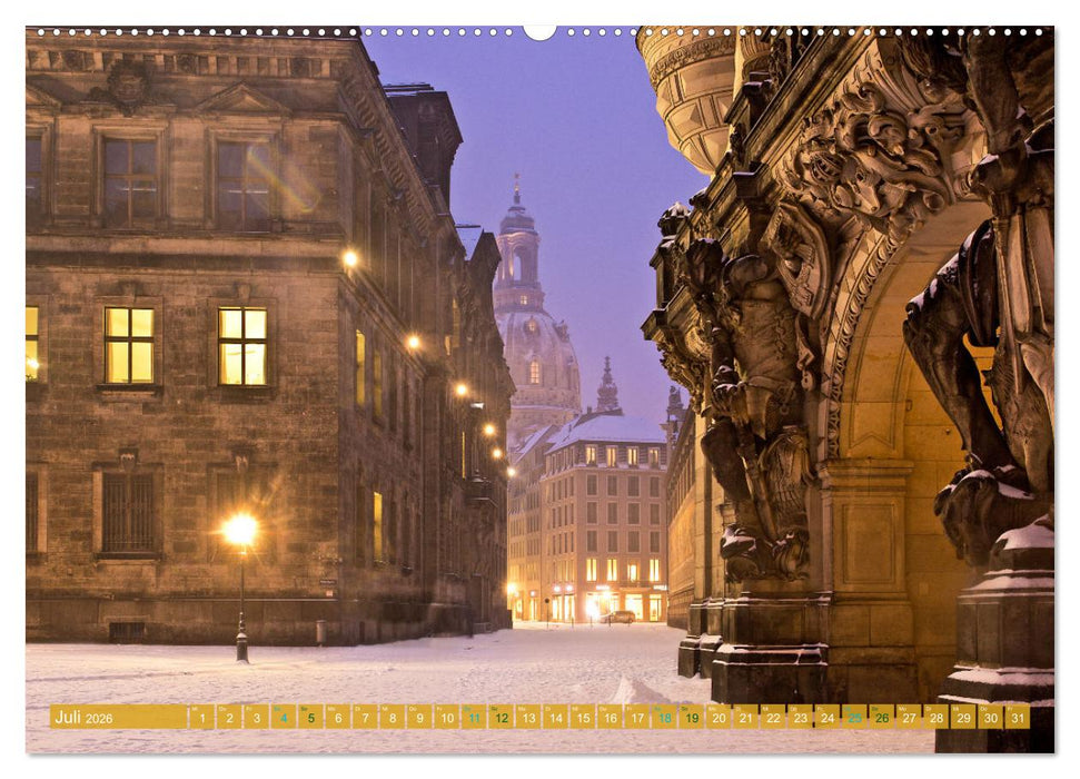 Romantisches Dresden im Winter (CALVENDO Premium Wandkalender 2026)