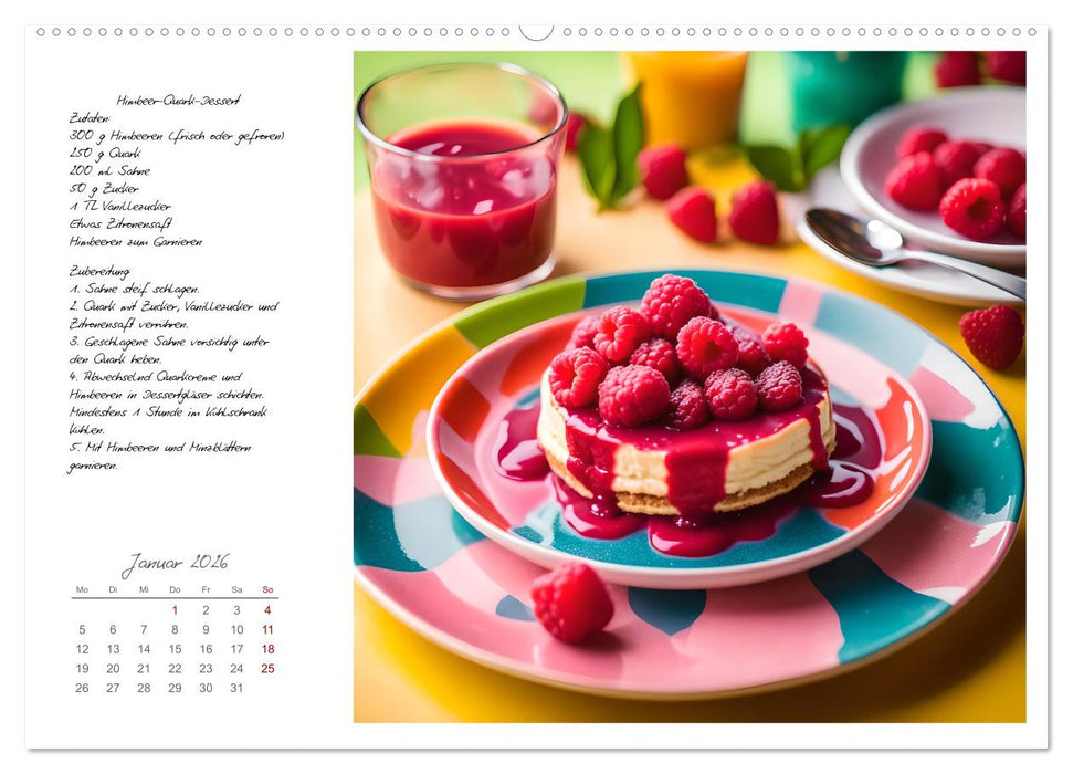 Naschkatzenträume - Sündhaft leckere Desserts mit einfachen Rezepten (CALVENDO Premium Wandkalender 2026)