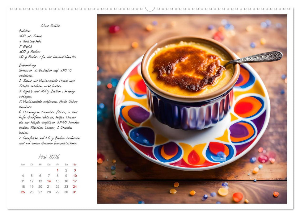 Naschkatzenträume - Sündhaft leckere Desserts mit einfachen Rezepten (CALVENDO Premium Wandkalender 2026)