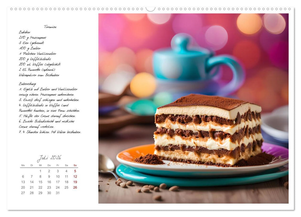 Naschkatzenträume - Sündhaft leckere Desserts mit einfachen Rezepten (CALVENDO Premium Wandkalender 2026)
