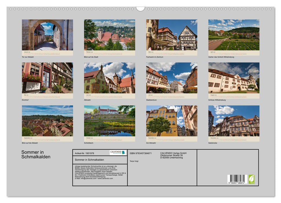 Sommer in Schmalkalden (CALVENDO Wandkalender 2026)