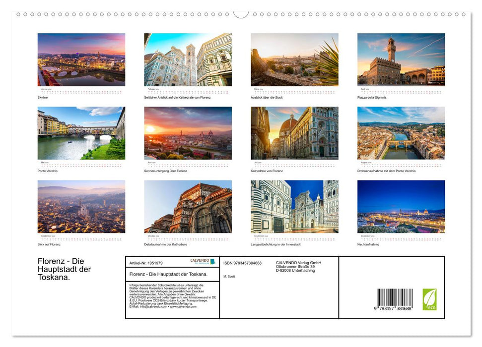 Florenz - Die Hauptstadt der Toskana. (CALVENDO Premium Wandkalender 2026)