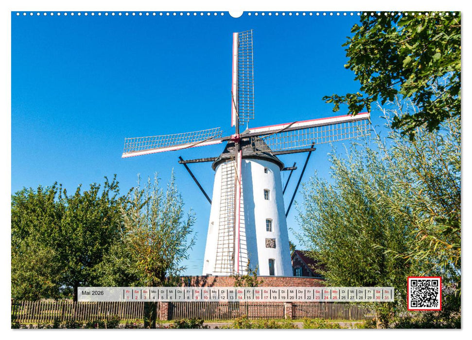 Die schönsten Windmühlen am Niederrhein (CALVENDO Premium Wandkalender 2026)
