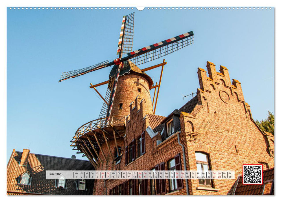 Die schönsten Windmühlen am Niederrhein (CALVENDO Premium Wandkalender 2026)