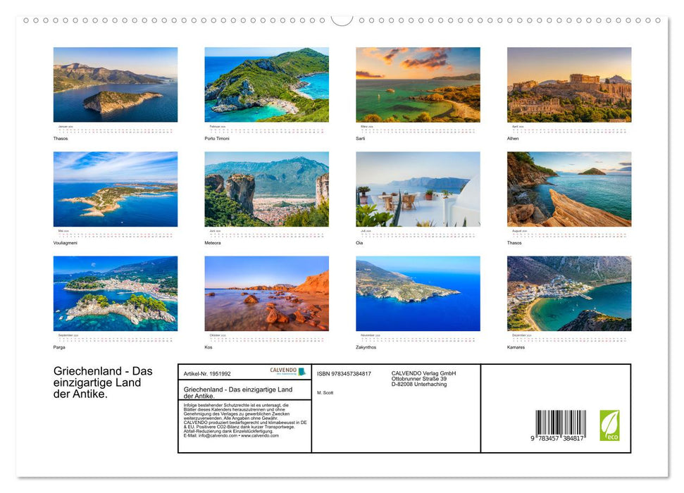 Griechenland - Das einzigartige Land der Antike. (CALVENDO Premium Wandkalender 2026)