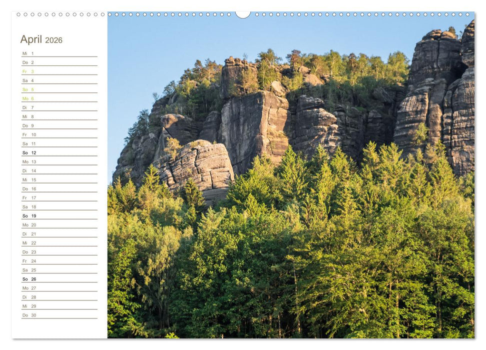 Pfaffenstein Perspektiven - Elbsandstein (CALVENDO Premium Wandkalender 2026)