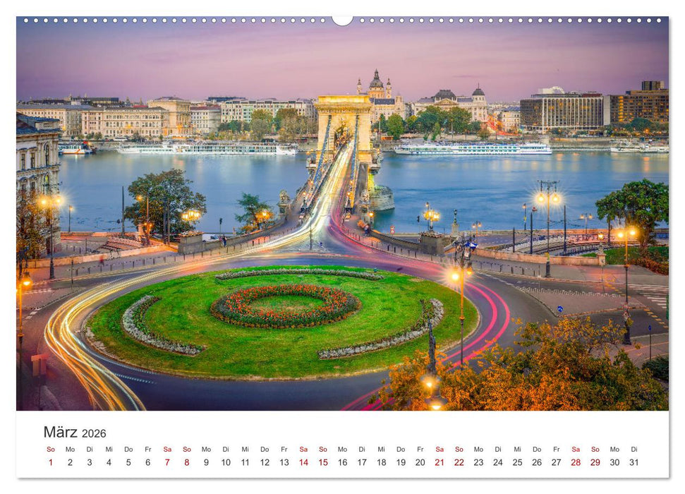 Budapest - Eine Reise in die Hauptstadt von Ungarn. (CALVENDO Premium Wandkalender 2026)