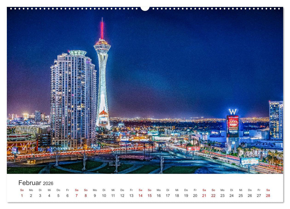 Las Vegas - Die Hauptstadt der Unterhaltung. (CALVENDO Premium Wandkalender 2026)