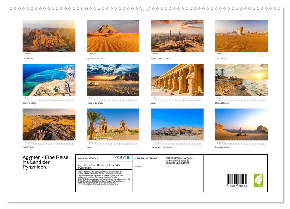 Ägypten - Eine Reise ins Land der Pyramiden. (CALVENDO Premium Wandkalender 2026)