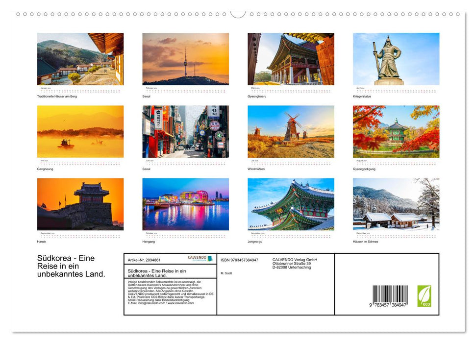 Südkorea - Eine Reise in ein unbekanntes Land. (CALVENDO Premium Wandkalender 2026)