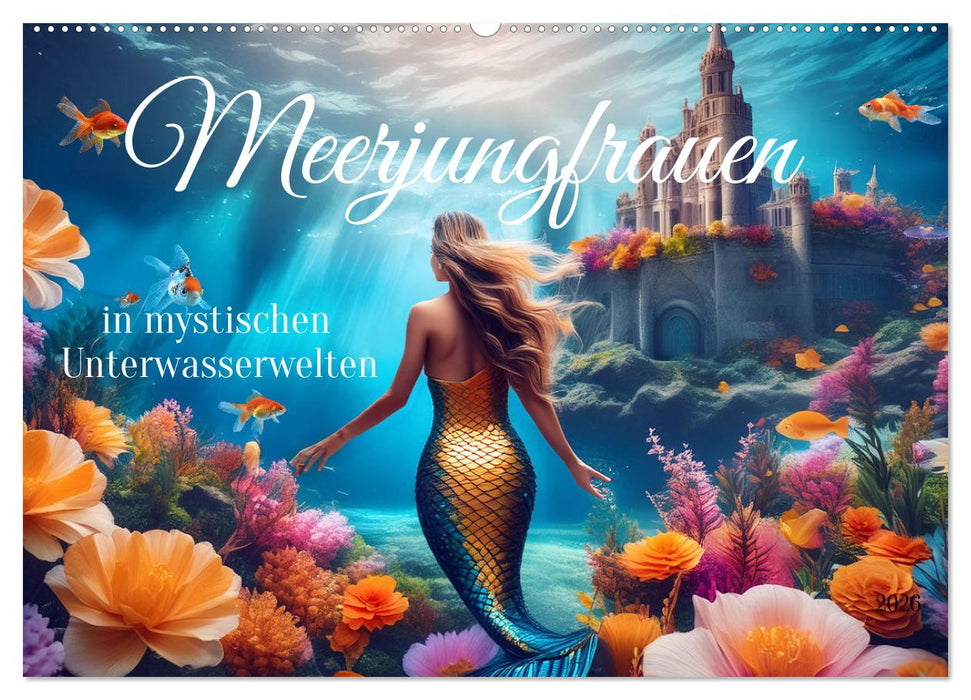 Meerjungfrauen in mystischen Unterwasserwelten (CALVENDO Wandkalender 2026)
