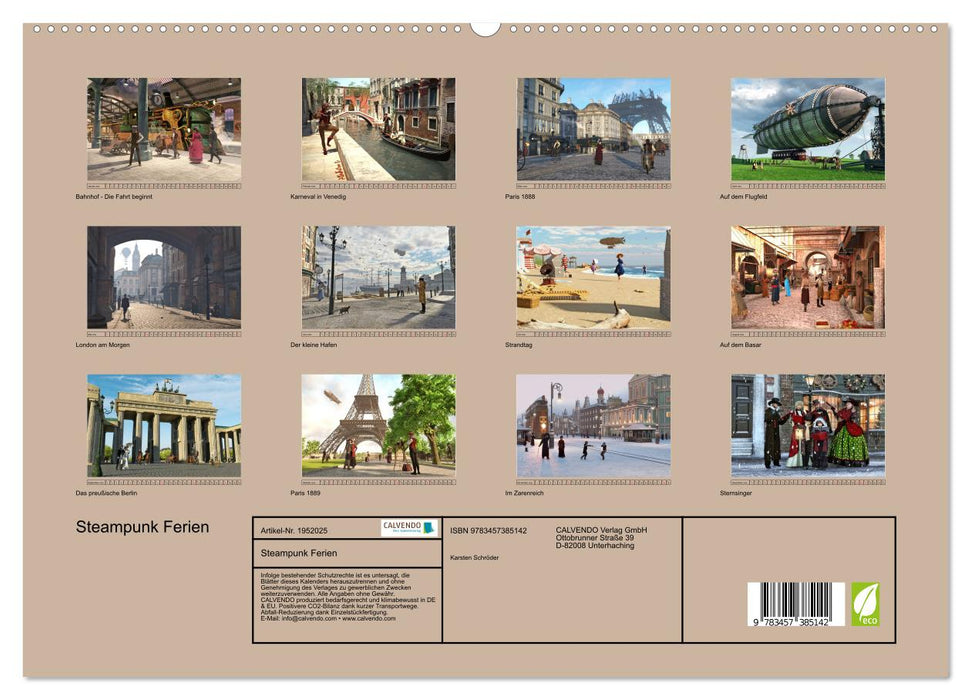 Steampunk Ferien (CALVENDO Premium Wandkalender 2026)