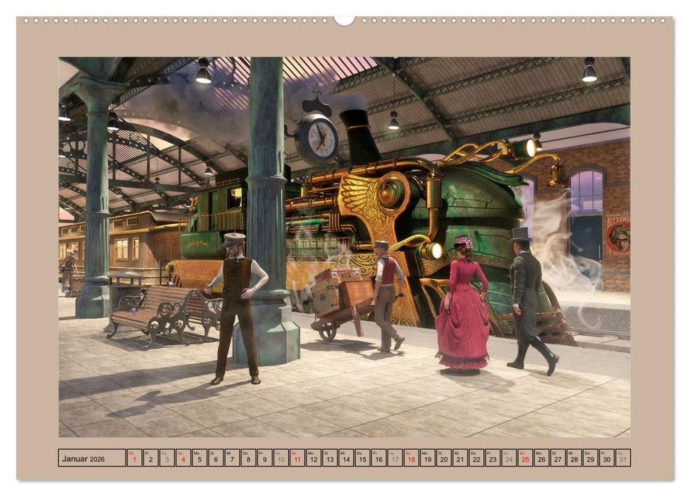 Steampunk Ferien (CALVENDO Premium Wandkalender 2026)