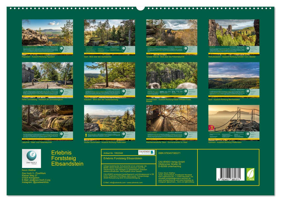 Erlebnis Forststeig Elbsandstein (CALVENDO Premium Wandkalender 2026)
