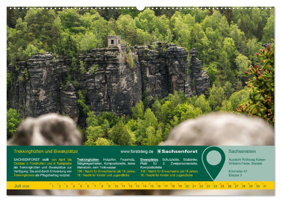 Erlebnis Forststeig Elbsandstein (CALVENDO Premium Wandkalender 2026)