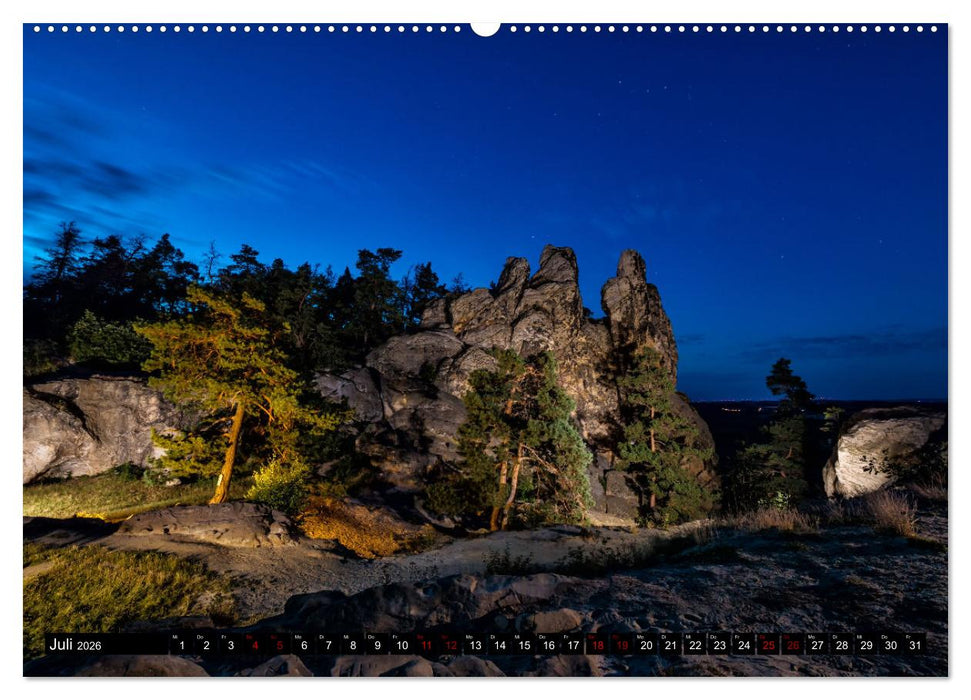 Sachsen-Anhalt zur blauen Stunde (CALVENDO Premium Wandkalender 2026)