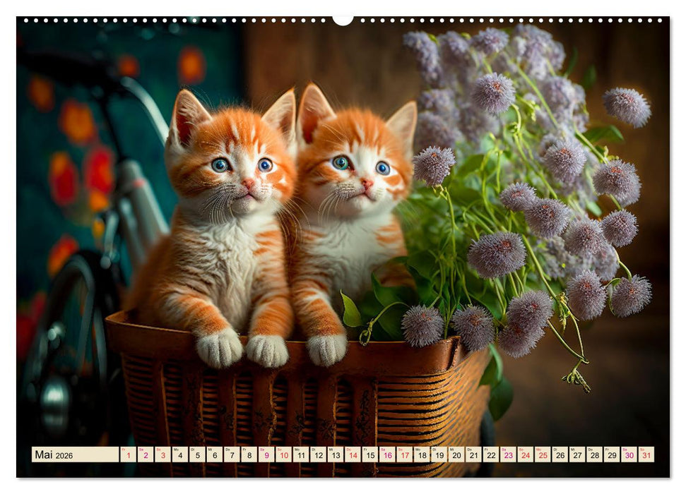 Katzen Freunde (CALVENDO Premium Wandkalender 2026)