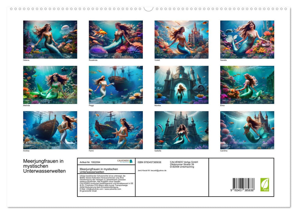Meerjungfrauen in mystischen Unterwasserwelten (CALVENDO Premium Wandkalender 2026)