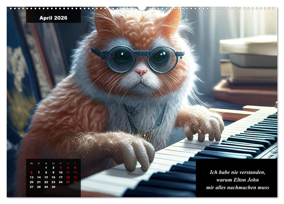 Der humoristische Katzen Kalender (CALVENDO Premium Wandkalender 2026)