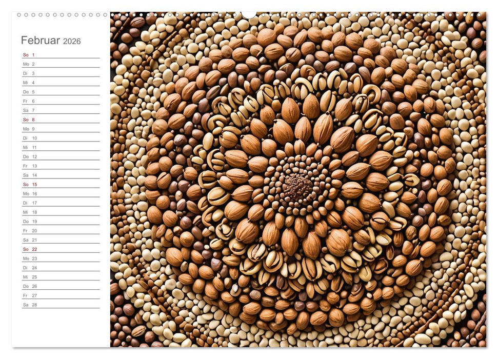 Natural Mandalas - Kraftvolle KI Mandalas aus Naturmaterialien (CALVENDO Wandkalender 2026)