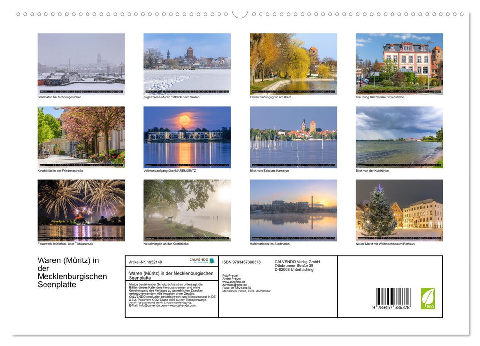 Waren (Müritz) in der Mecklenburgischen Seenplatte (CALVENDO Premium Wandkalender 2026)