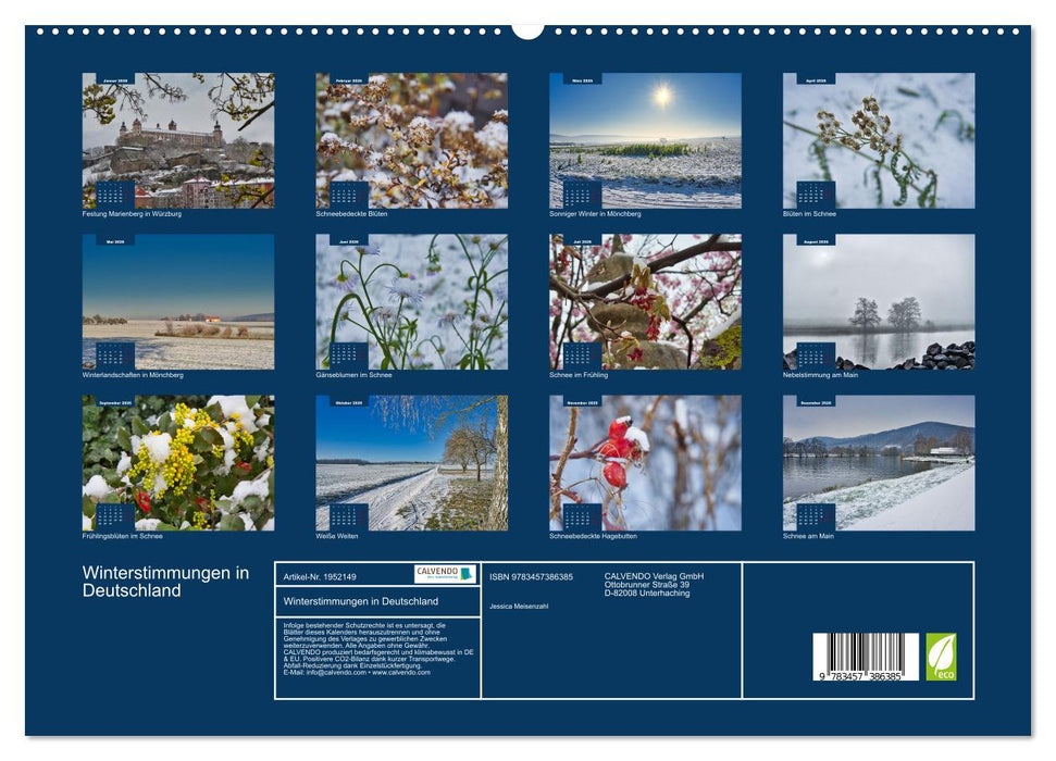Winterstimmungen in Deutschland (CALVENDO Premium Wandkalender 2026)