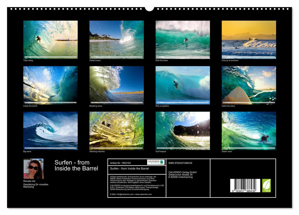 Surfen - from Inside the Barrel (CALVENDO Premium Wandkalender 2026)