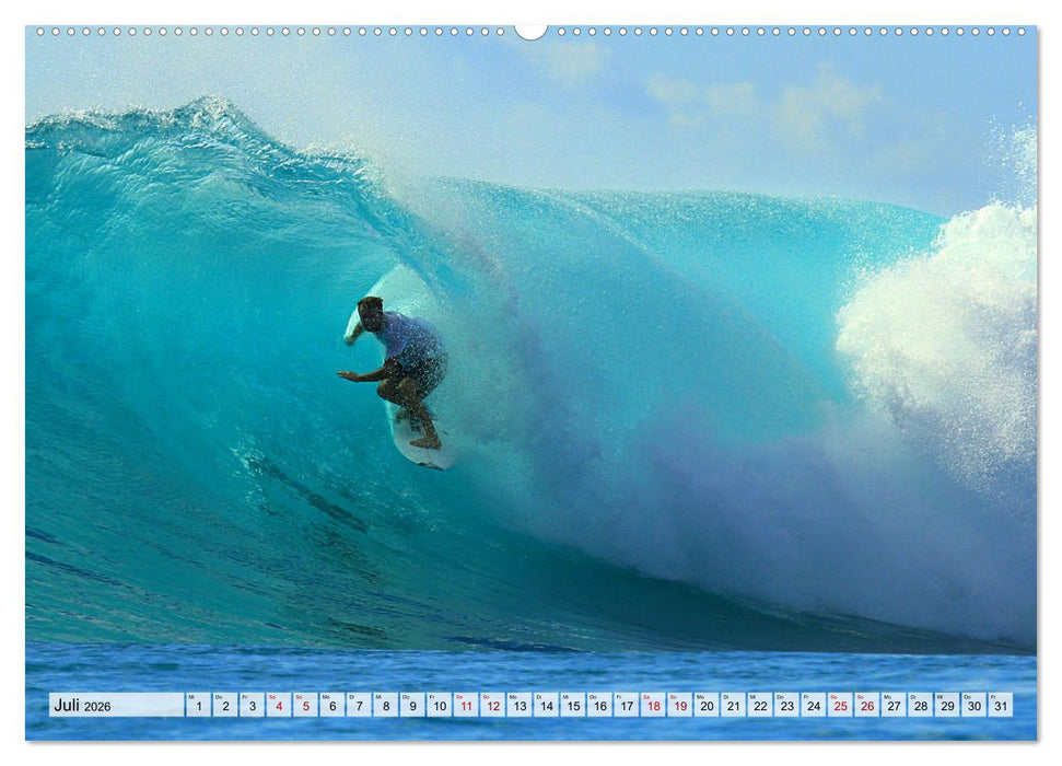 Surfen - from Inside the Barrel (CALVENDO Premium Wandkalender 2026)