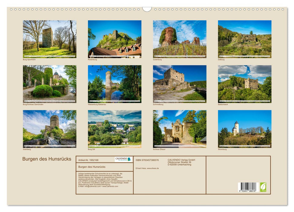 Burgen des Hunsrücks (CALVENDO Wandkalender 2026)