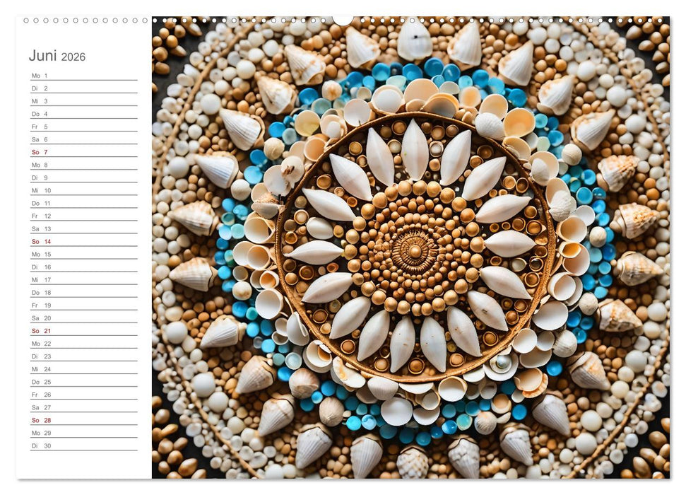 Natural Mandalas - Kraftvolle KI Mandalas aus Naturmaterialien (CALVENDO Premium Wandkalender 2026)