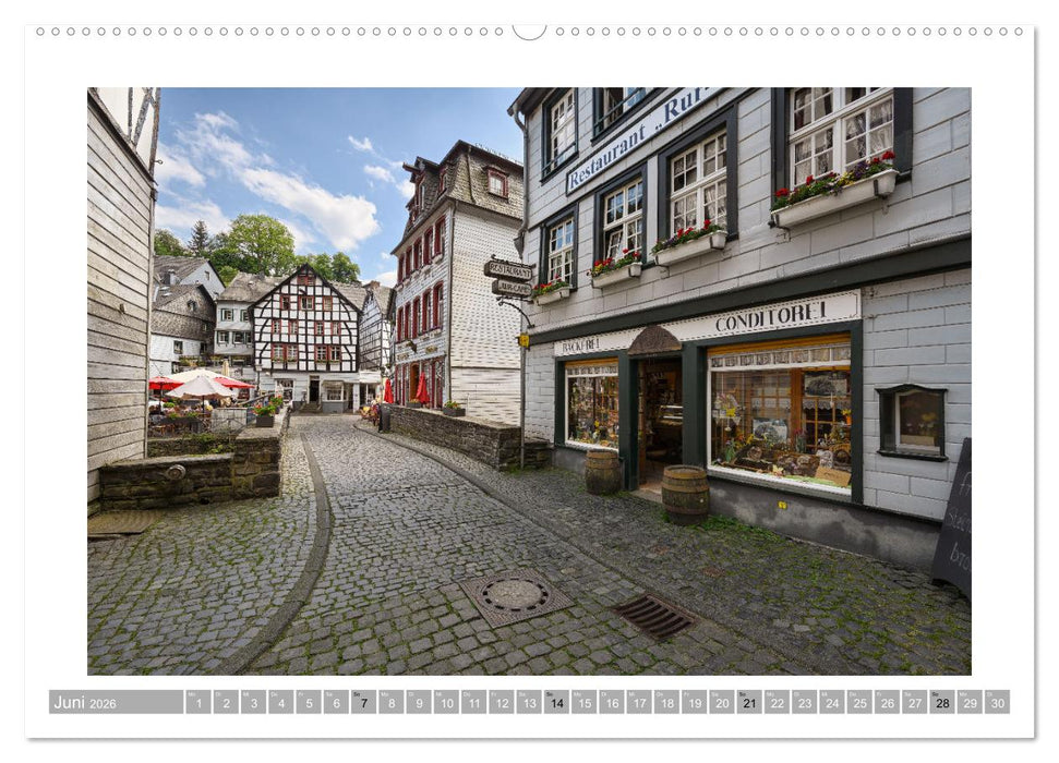 Monschau - Flanieren durch die historische Altstadt (CALVENDO Wandkalender 2026)