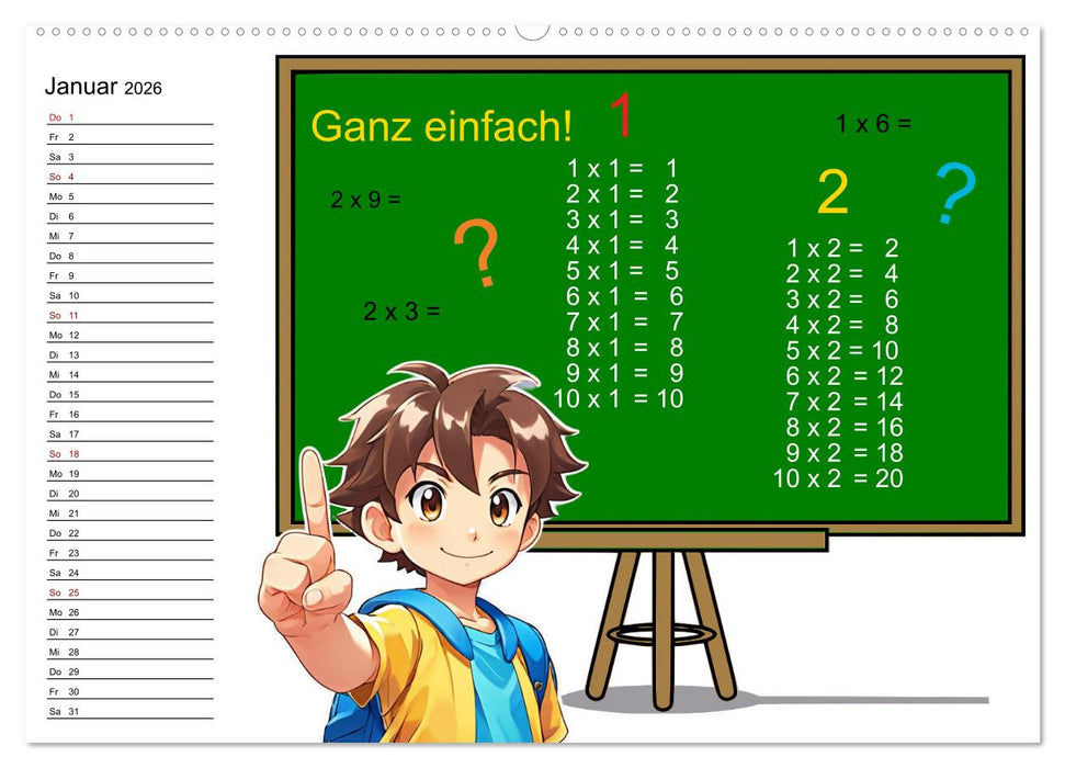 Mathematik für Grundschüler (CALVENDO Premium Wandkalender 2026)