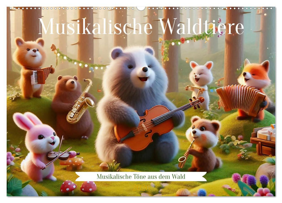 Musikalische Waldtiere (CALVENDO Wandkalender 2026)