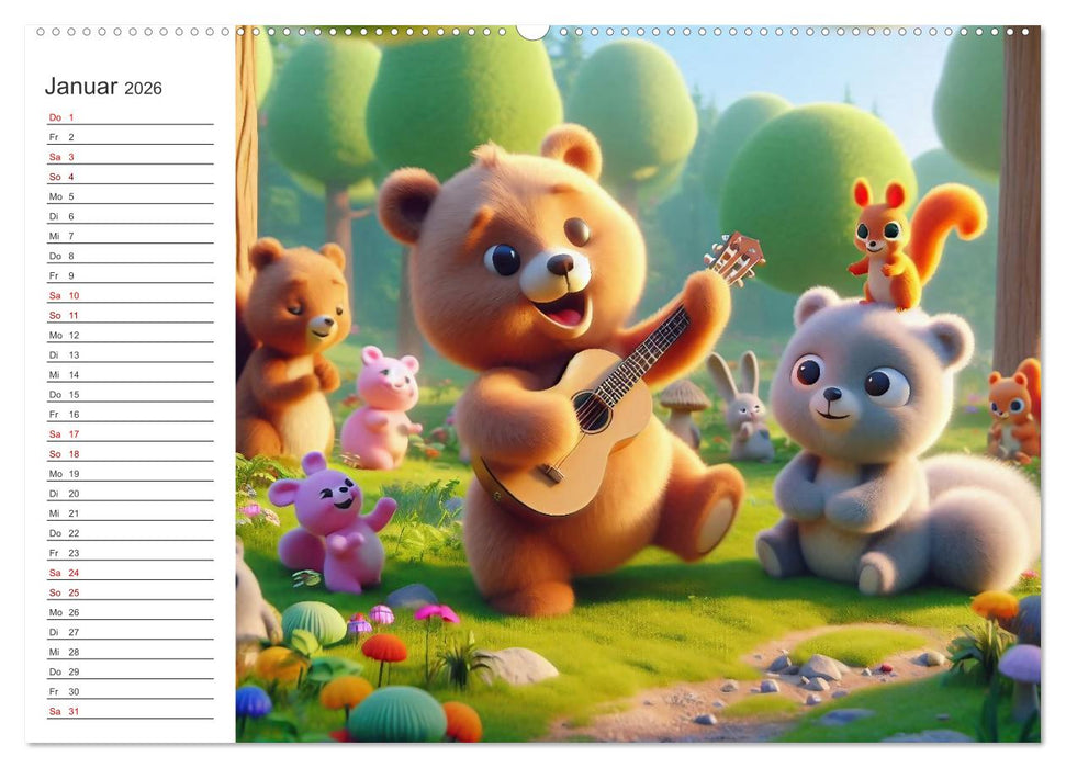 Musikalische Waldtiere (CALVENDO Wandkalender 2026)