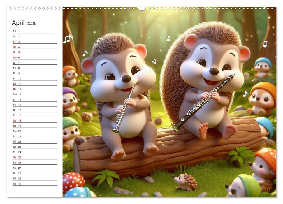 Musikalische Waldtiere (CALVENDO Wandkalender 2026)