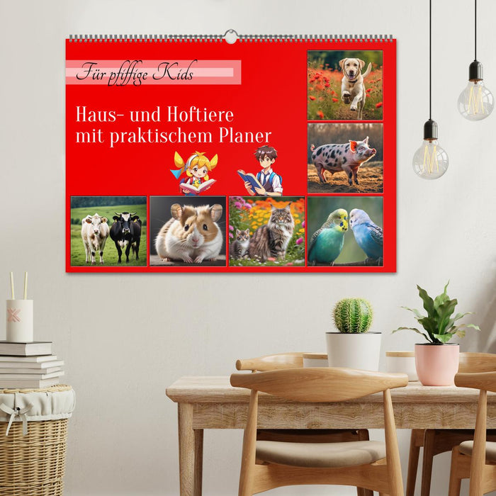 Für pfiffige Kids- Haus- und Hoftiere (CALVENDO Wandkalender 2026)