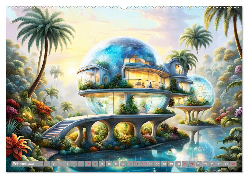 Architektur Futuristische Horizonte (CALVENDO Premium Wandkalender 2026)