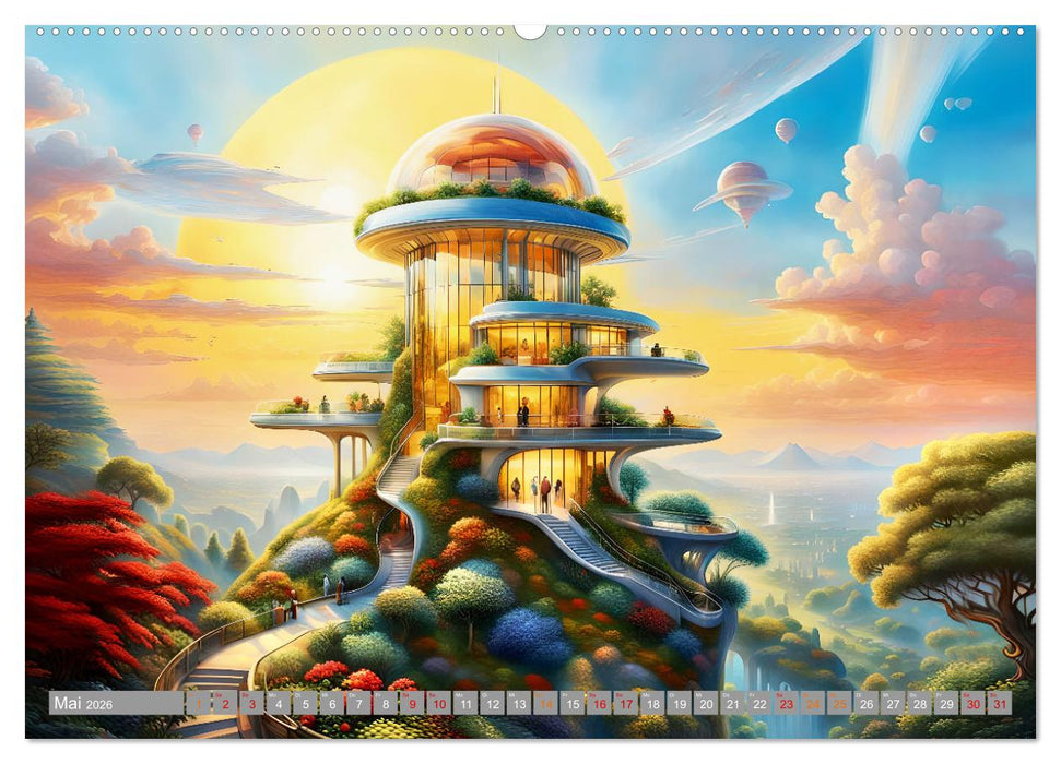 Architektur Futuristische Horizonte (CALVENDO Premium Wandkalender 2026)