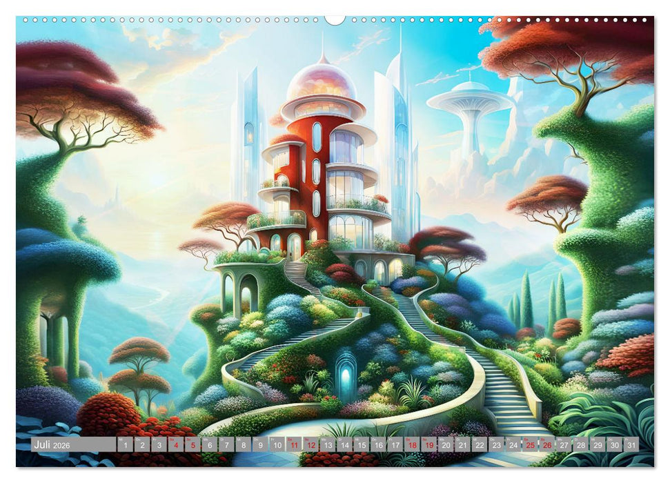 Architektur Futuristische Horizonte (CALVENDO Premium Wandkalender 2026)