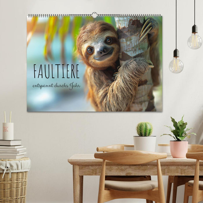 Faultiere - entspannt durchs Jahr (CALVENDO Wandkalender 2026)