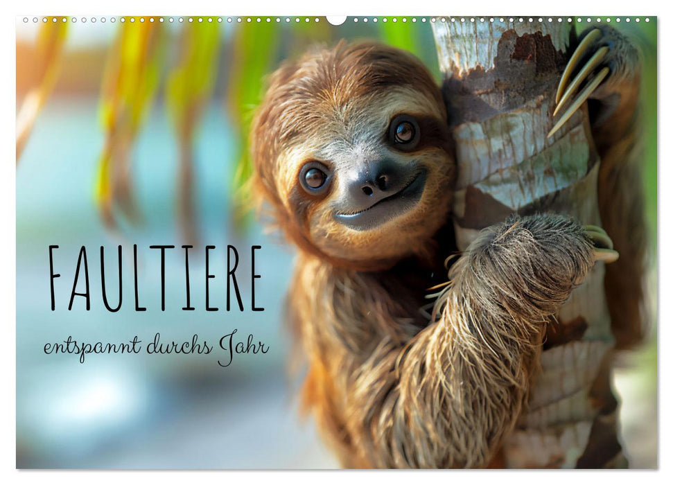 Faultiere - entspannt durchs Jahr (CALVENDO Wandkalender 2026)