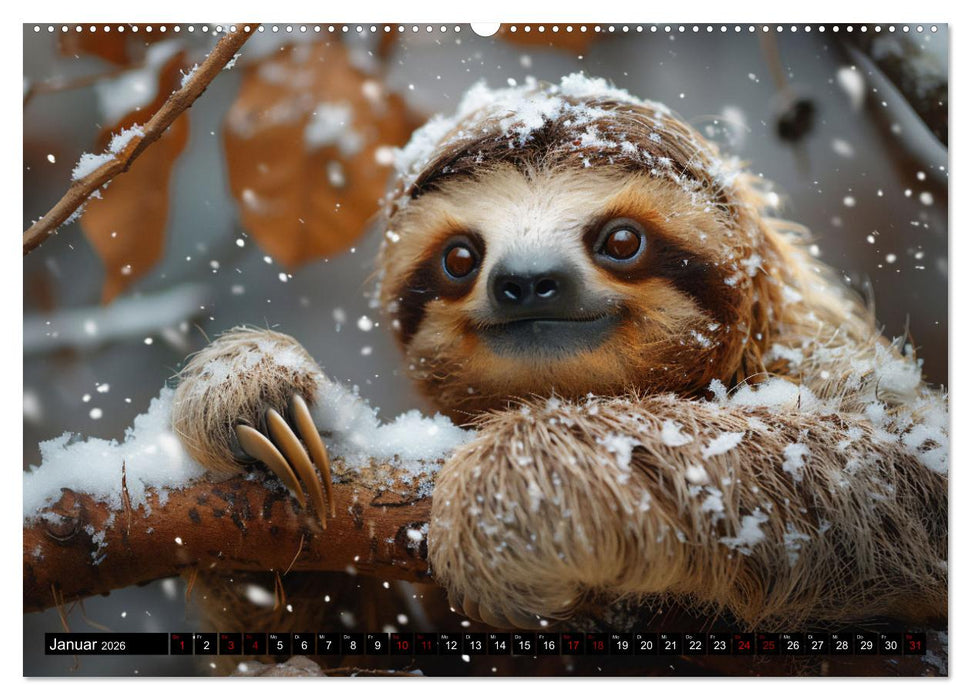 Faultiere - entspannt durchs Jahr (CALVENDO Wandkalender 2026)