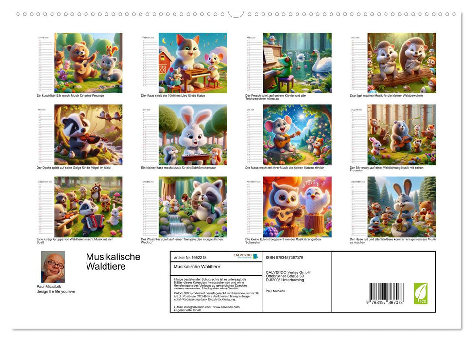 Musikalische Waldtiere (CALVENDO Premium Wandkalender 2026)